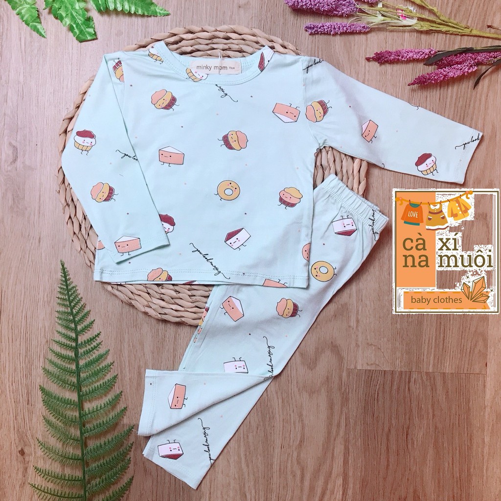 (HOTSALE) SALE [HÀNG LOẠI 1] 💖Bộ MINKY MOM💖 thun lạnh dài tay cao cấp hoạ tiết huơu sang xịn bé trai, bé gái