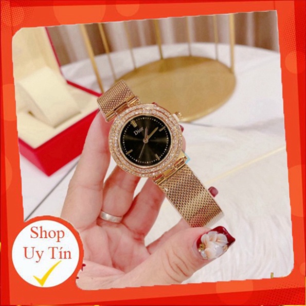 Đồng hồ nữ Dior dây mành mặt tròn hợp kim ko rỉ hợp trend thời trang giới trẻ, bảo hành 12 tháng dong ho nu