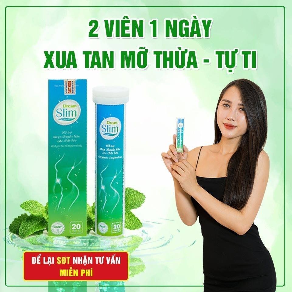 Dream Slim - Viên sủi hỗ trợ giảm béo, hỗ trợ giảm mỡ máu - Hộp 20 viên