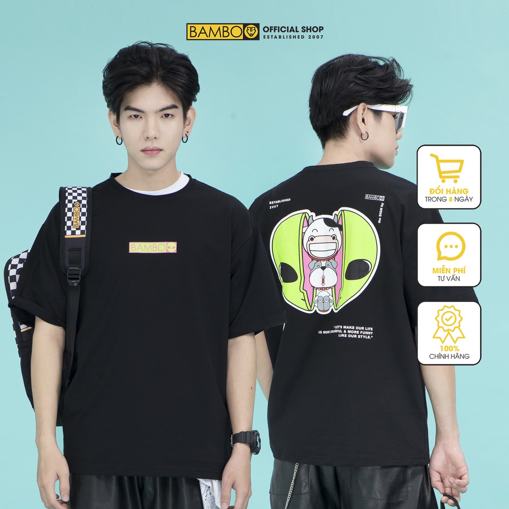 BAMBO Áo Unisex - Alien Heads - Màu Đen