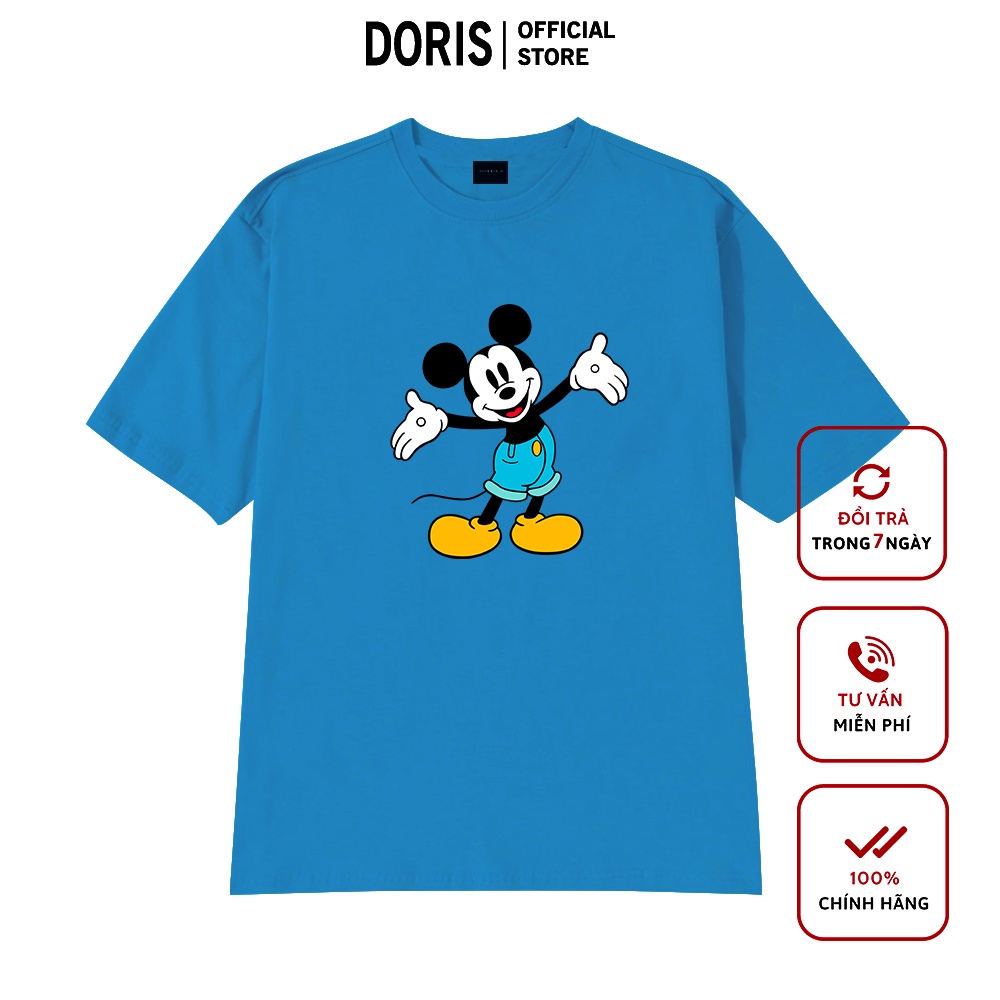 Áo thun MICKEY QX chất liệu cotton 100% áo phông form rộng DORRIS N