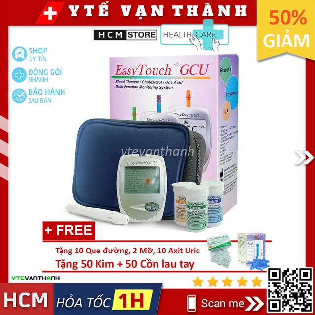 Máy Đo 3 Trong 1 Đường, Cholesterol, Acid Uric Easy Touch GCU ET322 -VT0753