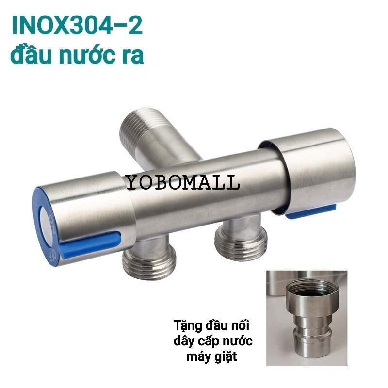 Vòi nước, Vòi Nối Máy Giặt Cao Cấp Đồng Thau, INOX 304 - Yobomall