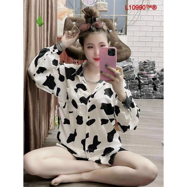 Áo sơ mi bò sữa  và beo dài tay xịn xò(có bán quần riêng) mẫu mới  chất kate lụa 100%,, Size&lt;60kg