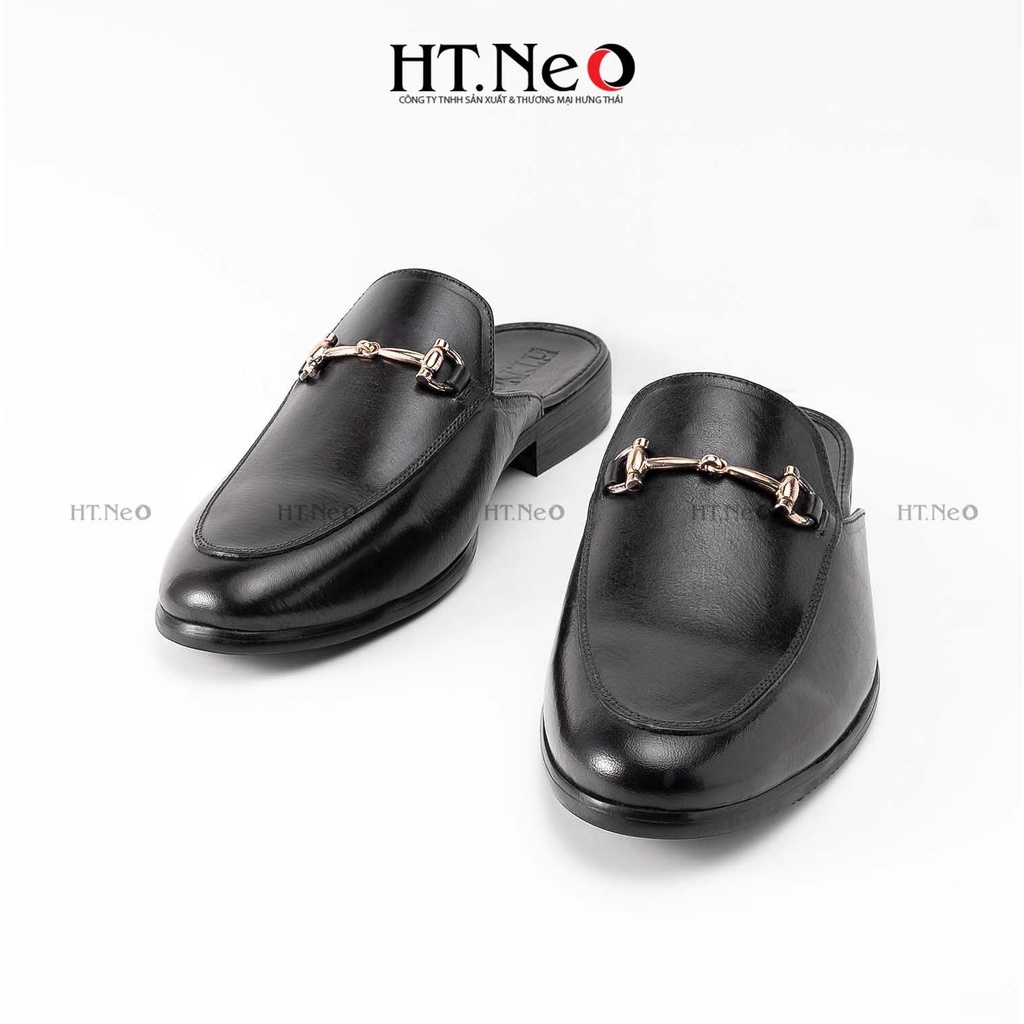 Sục nam cao cấp - Giày mules nam HT.NEO Da bò nguyên miếng, đế phíp gỗ cùng quai kim loại cực kì sang trọng S004 | BigBuy360 - bigbuy360.vn