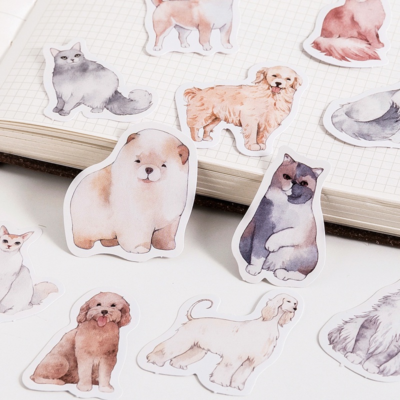 Set 45 Sticker Hình Chú Chó Mềm Mại Dễ Thương