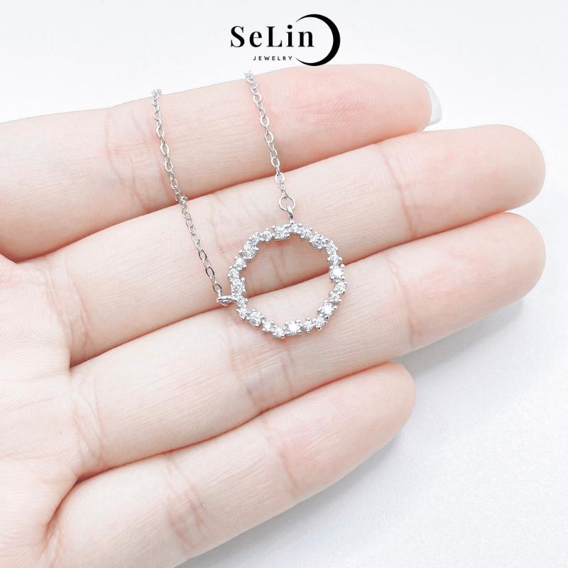 Dây chuyền bạc nữ 925 Sofia necklace cao cấp đính đá dáng tròn đẹp cá tính SELIN JEWELRY - 0100