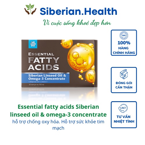 Hỗ trợ sức khỏe tim mạch Thực phẩm bảo vệ sức khỏe Essential fatty acids Siberian linseed oil &amp; omega-3 concentrate