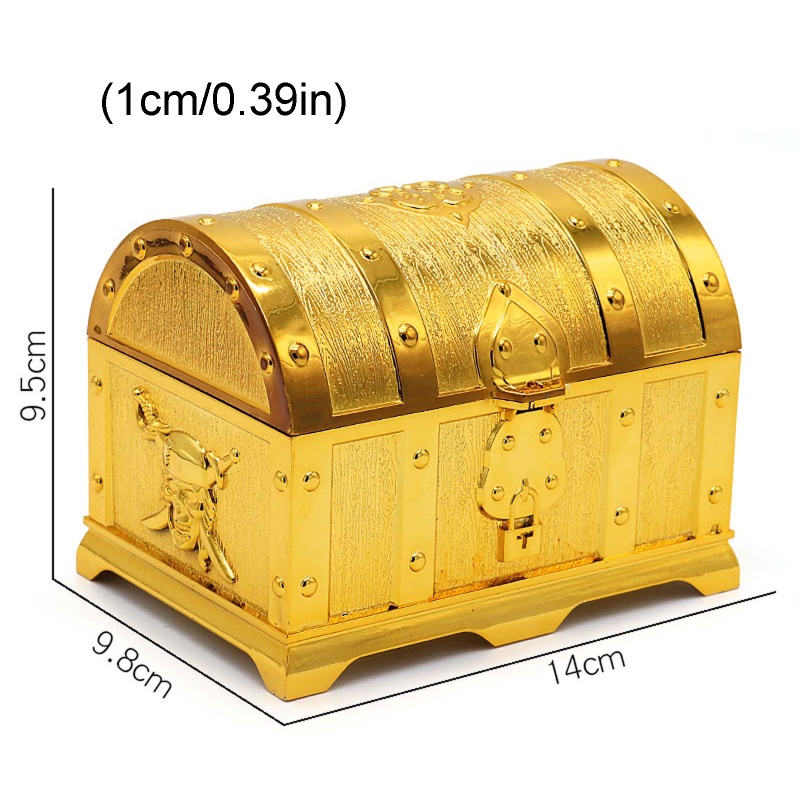 Wmmb Hộp Đựng Trang Sức Đá Quý Quý Hình Kho Báu Cướp Biển Giữ Tiền Xu Đồ Chơi Quà Tặng Cho Trẻ Em Fav