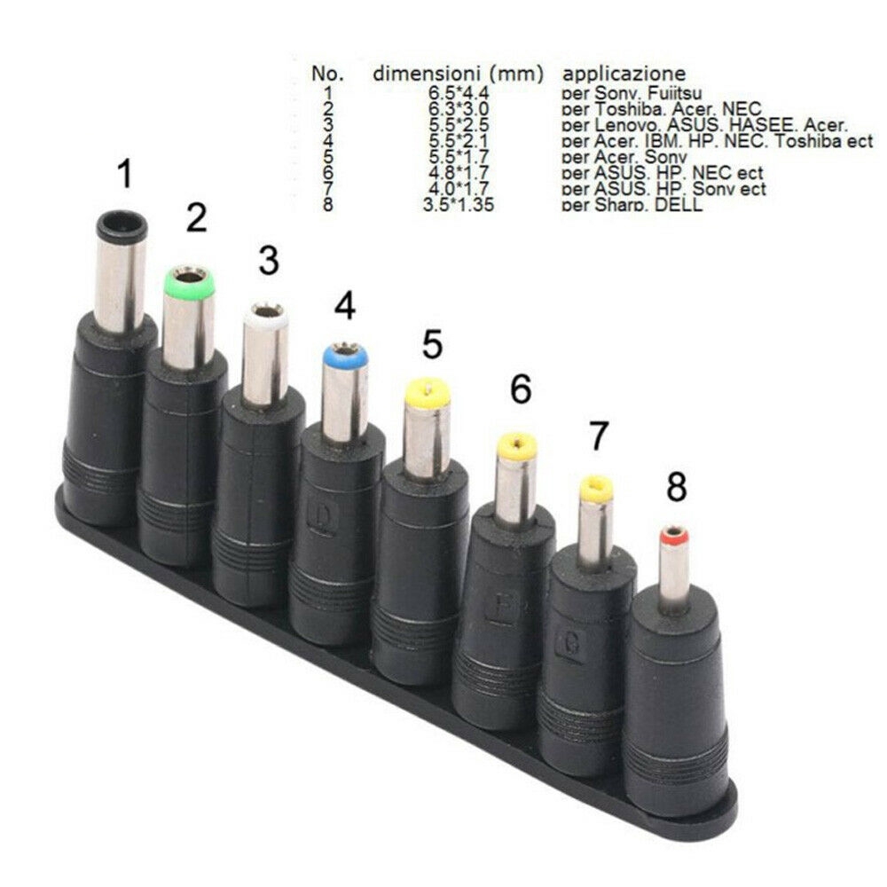 Đầu bộ sạc nguồn AC DC cho máy tính bàn/ máy tính xách tay dụng cụ hữu ích đa năng 8 trong 1