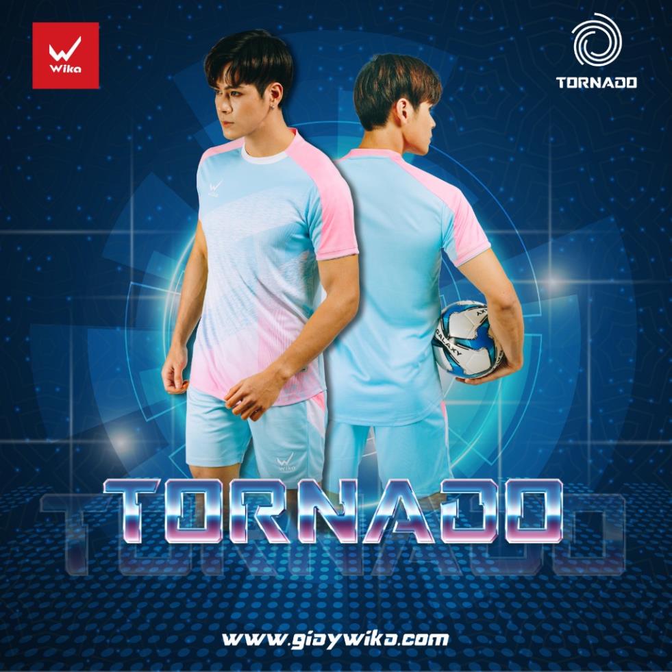 Áo Bóng Đá Wika TORNADO In Chuyển Nhiệt 4D Tinh Tế Đường Vân Lốc Xoáy, Kết Cấu Vải Mềm Mịn, Thoáng Khí Thấm Hút Tốt