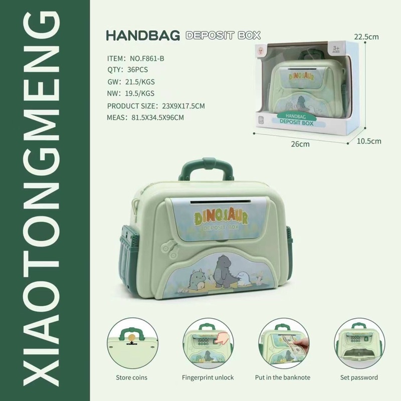 Két Sắt Mini Cho Bé - Mẫu mới có nhấn giả vân tay - Hàng Loại 1