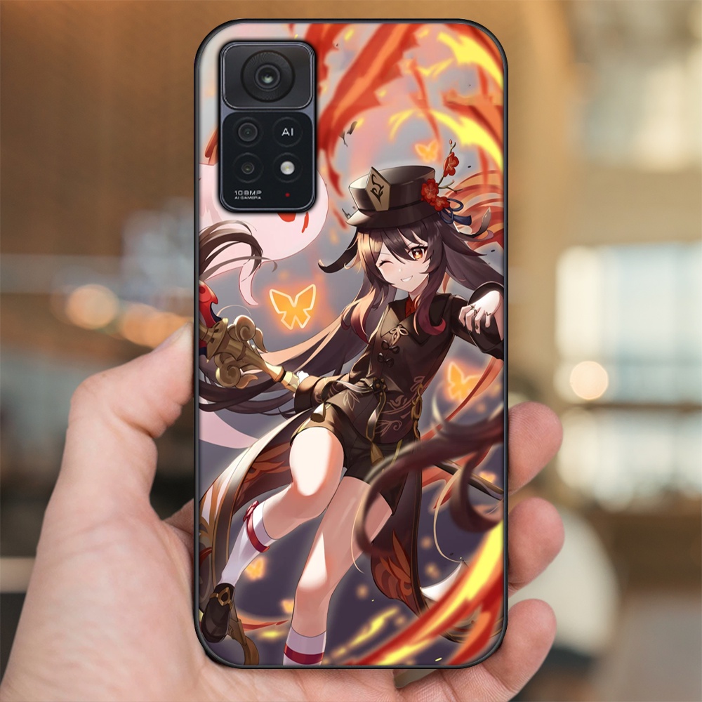Ốp lưng Xiaomi Redmi Note 11 Pro 5G viền đen in hình Hutao Genshin Impact