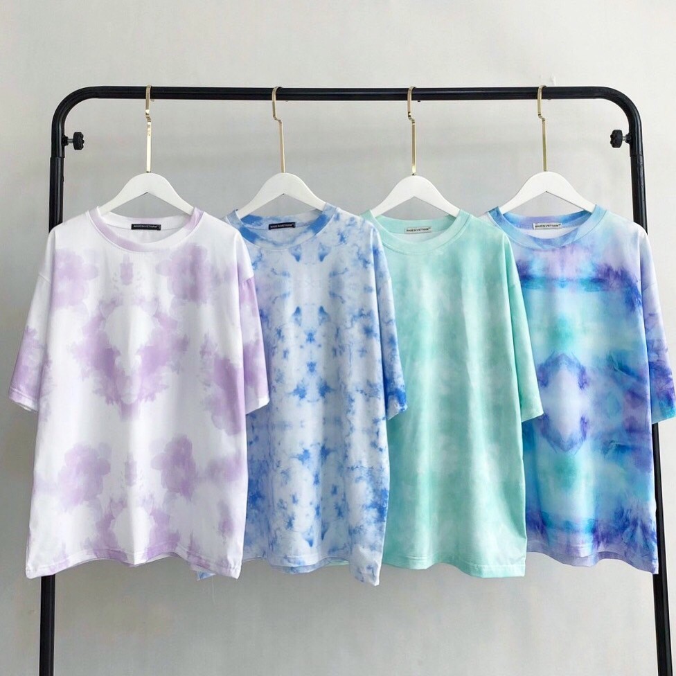 Áo Thun Tie Tee Tay Lửng Dáng Rộng - Áo Thun Loang Màu Tie Dye Tay Lỡ Form Rộng Unisex - MM