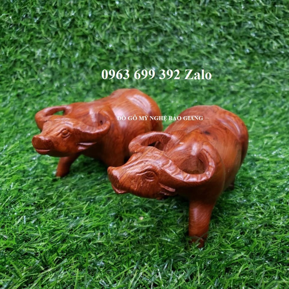 Tượng con Trâu bằng gỗ (một cặp)