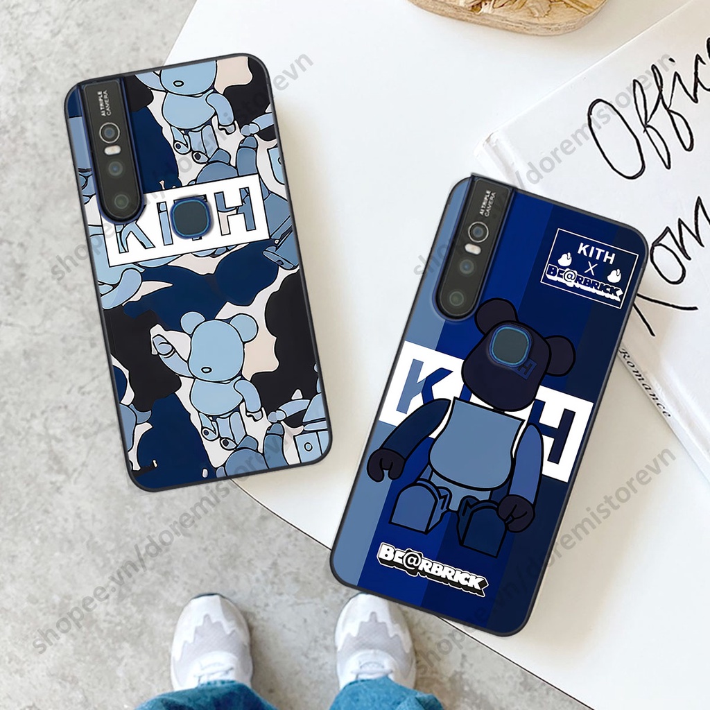 Ốp lưng Vivo V15 / V15 Pro hình kaws, kith, bear brick nổi 3D phong cách độc đáo