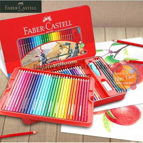 [ TÂM TÂM ]-Chì màu khô Faber Hộp giấy (24-36-48 màu)-
