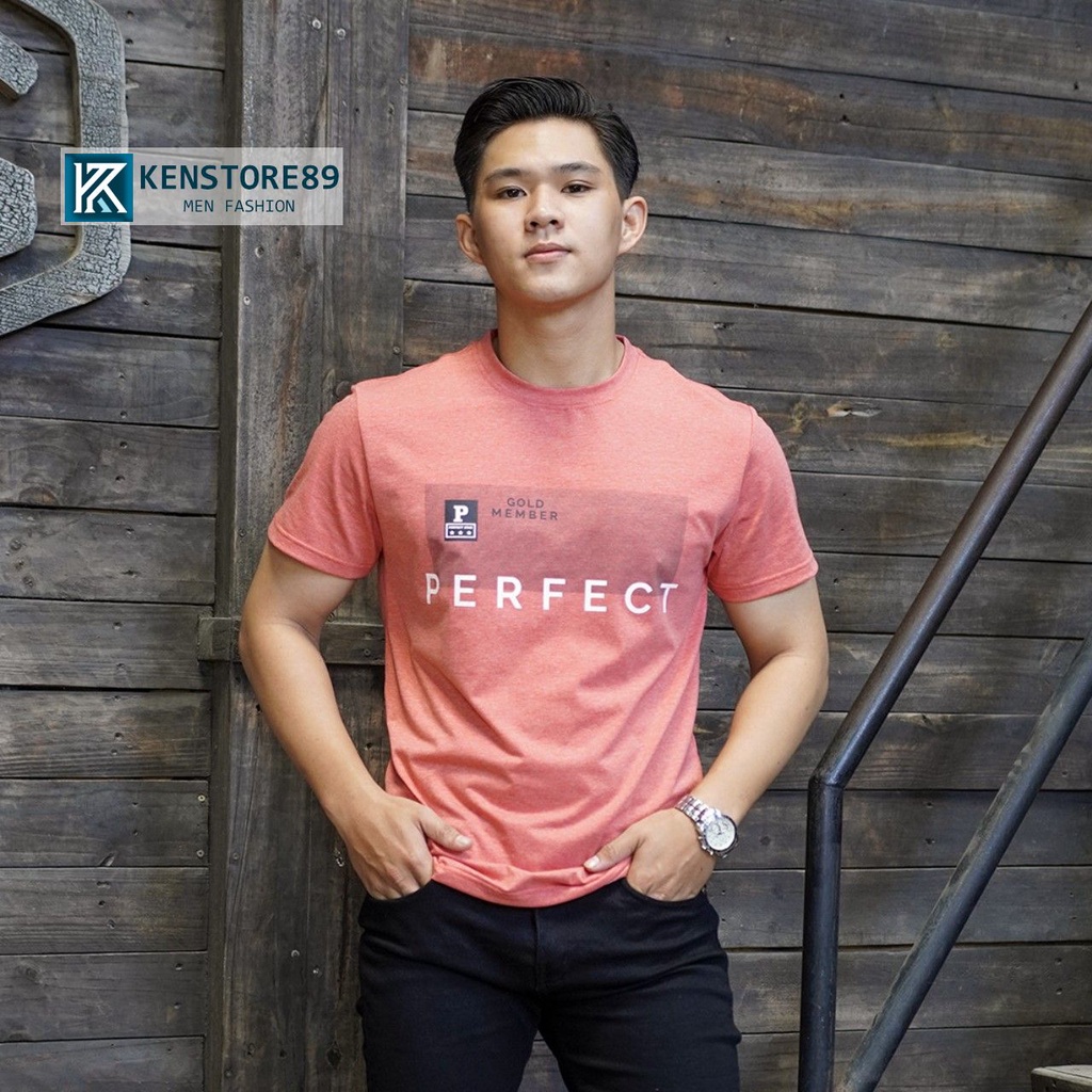 Áo thun nam cổ tròn PERFECT trẻ trung vải cotton muối KENSTORE89 ATP156
