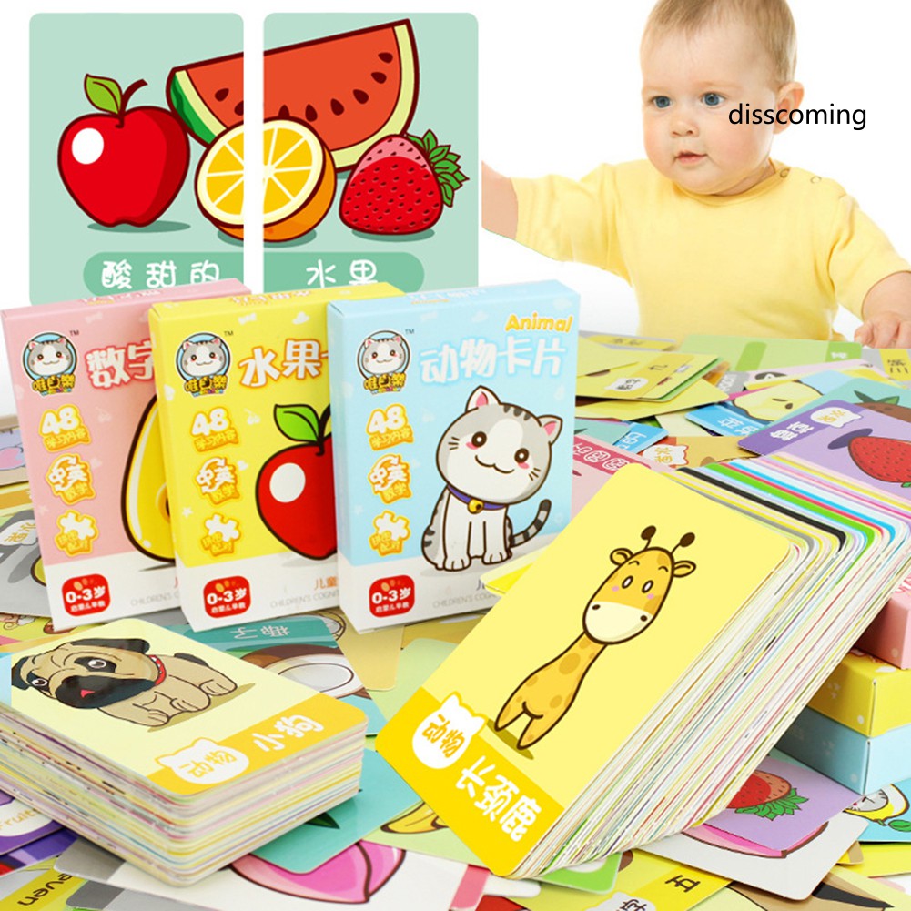 Bộ 48 Thẻ Hình Động Vật Và Hoa Quả Cho Bé Học Tiếng Anh
