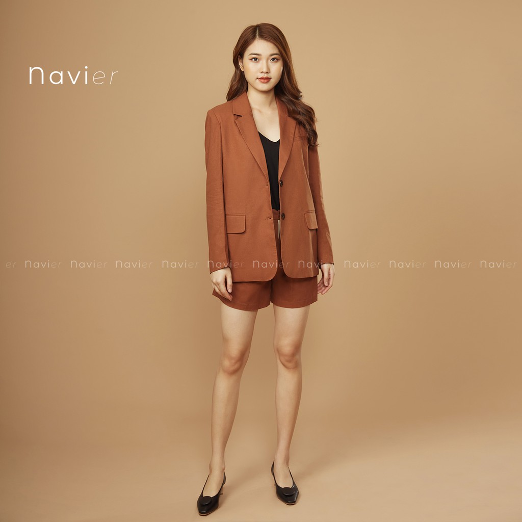 QUẦN SHORT NỮ LƯNG CAO - QUẦN SOOC ỐNG RỘNG NHIỀU MÀU VẢI ĐŨI LINEN SH01 NAVIER | BigBuy360 - bigbuy360.vn
