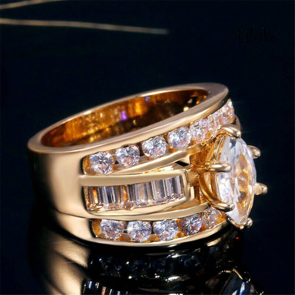 Nhẫn Đính Đá Zircon Thời Trang Sang Trọng Cho Nữ