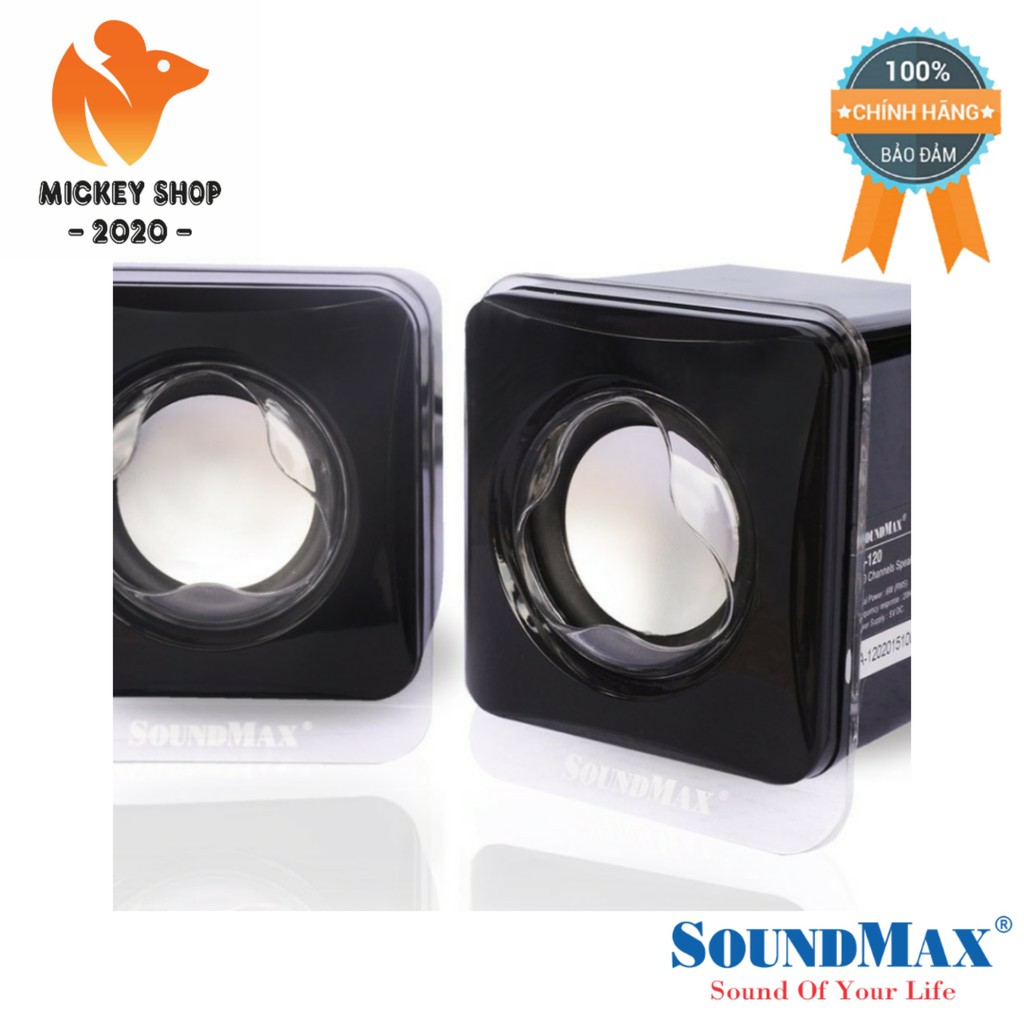 [ HSSV ] Loa vi tính Soundmax A-120 2.0 6W RMS Trắng/ Đen - CHÍNH HÃNG