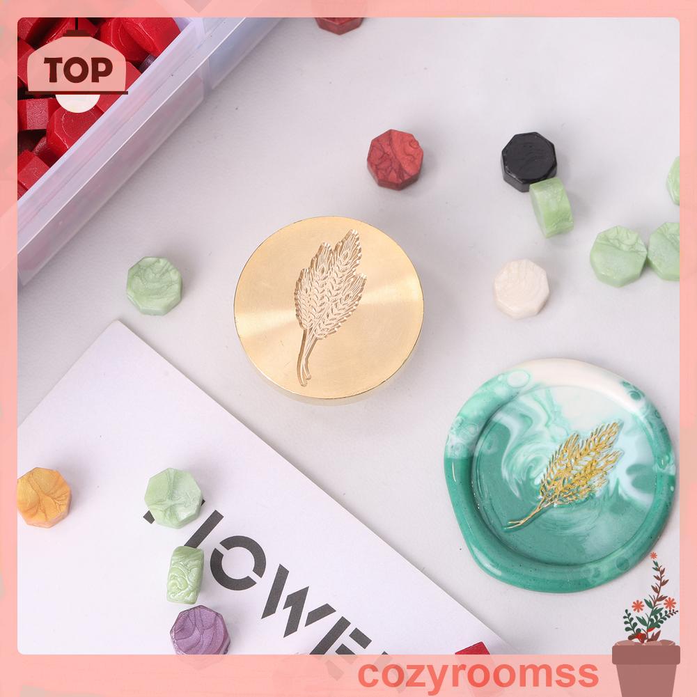 Con dấu đóng sáp niêm phong bì thư bằng đồng hình hoa lá trang trí thiệp cưới/ sản phẩm thủ công