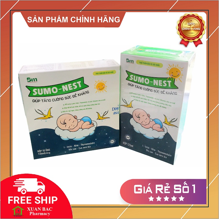 ✅ Sumo Nest tăng sức đề kháng cho bé Lọ 125ml/ Hộp 10 ống - Thực phẩm cho bé  ăn ngủ ngon, tiêu hóa tốt