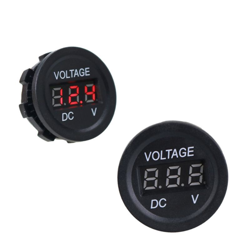 Vôn Kế Kỹ Thuật Số Hình Tròn 6-30V Mini Chống Thấm Nước DC6V-30V