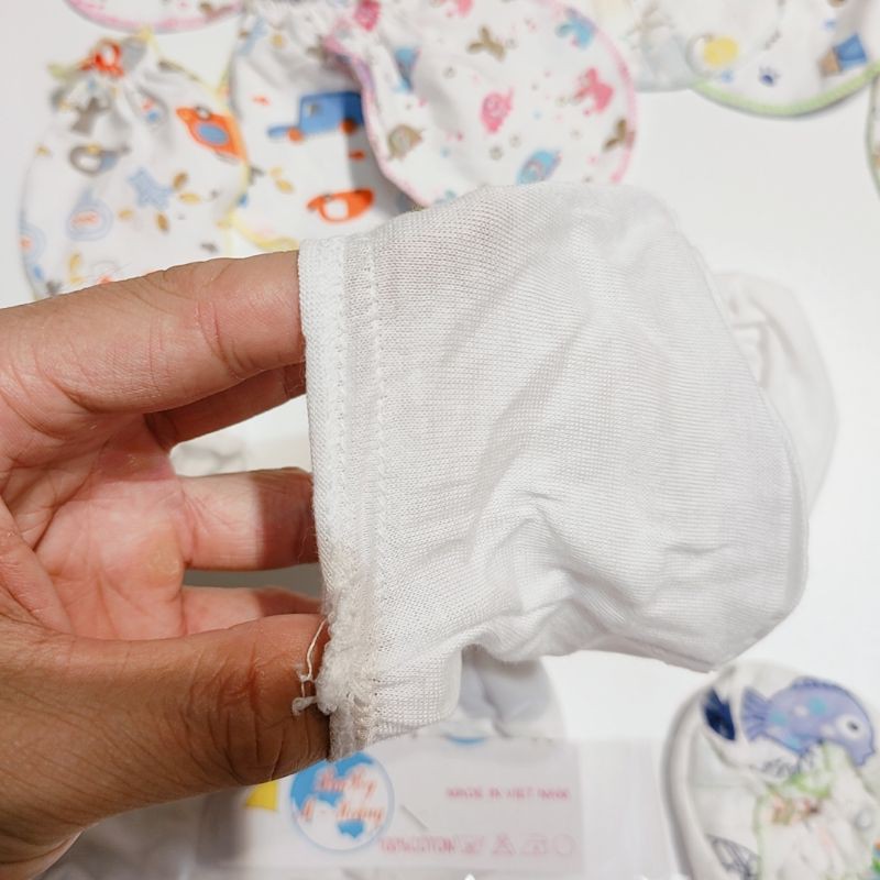 [Bo chun co giãn] Bao tay bao chân cho bé vải cotton thoáng khí set 1 bộ an toàn với trẻ sơ sinh
