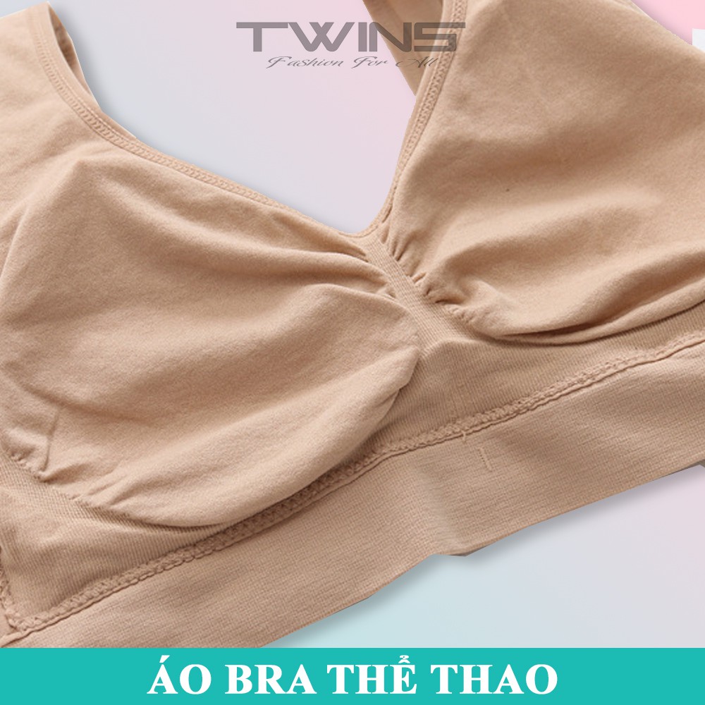 Áo bra dạng thể thao chất liệu thun dệt ôm body kèm mút đệm freesize dưới 65kg