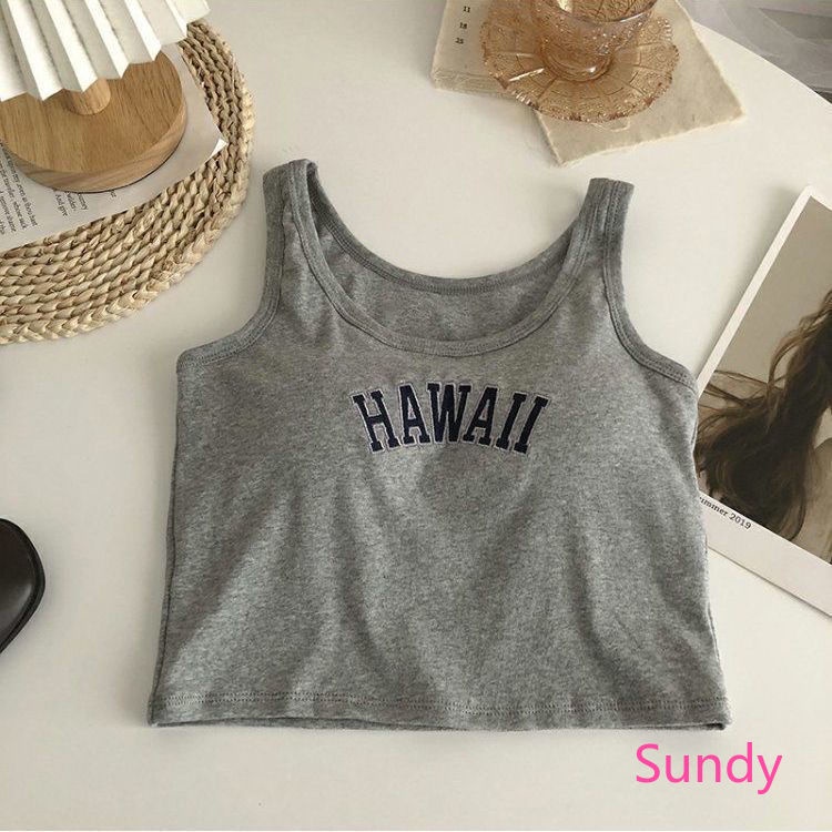 Áo Hai Dây In Chữ Có Mút Đệm Ngực Thời Trang Mùa Hè Quyến Rũ Dành Cho Nữ