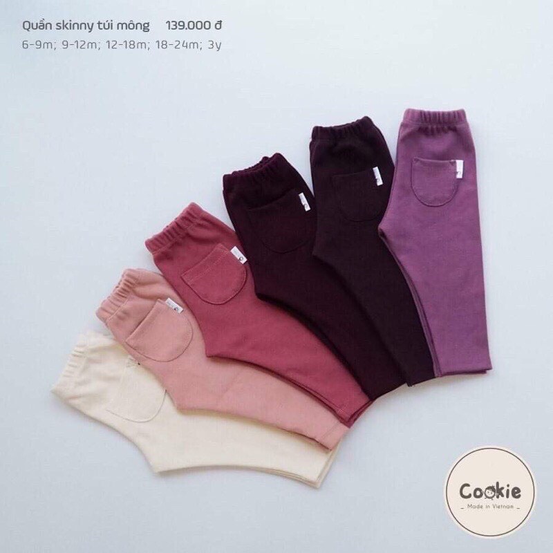 Cookie quần skiny túi dày tím nhạt  bé gái