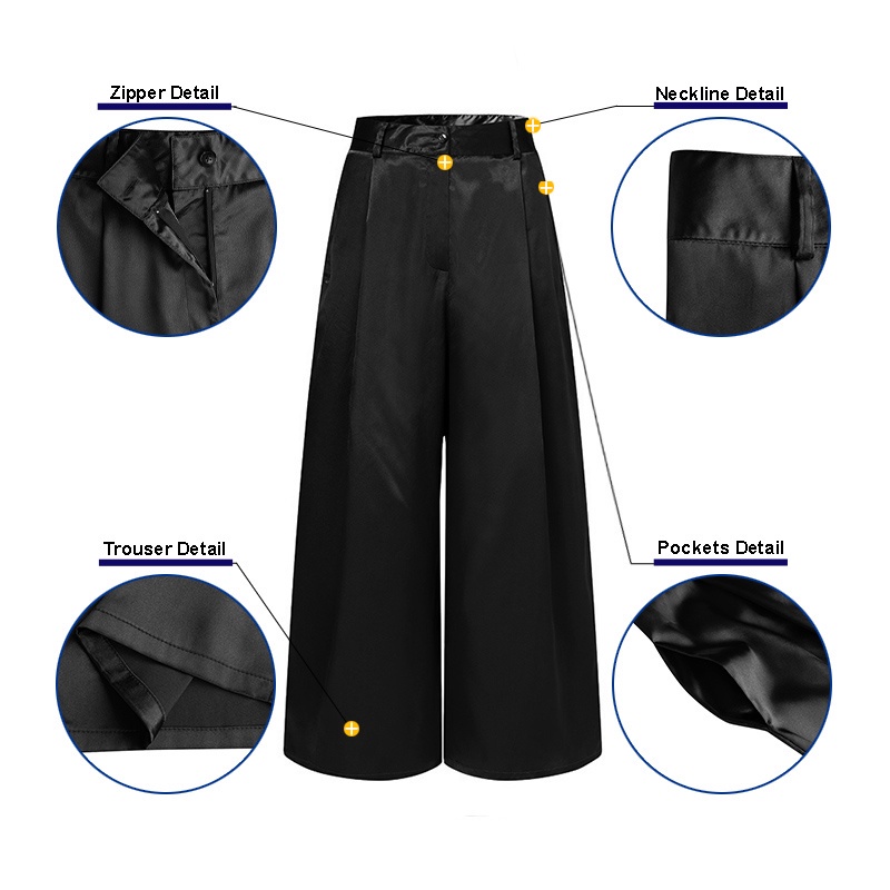 Quần dài ZANZEA bằng lụa satin ống quần rộng thời trang thường ngày dành cho nữ