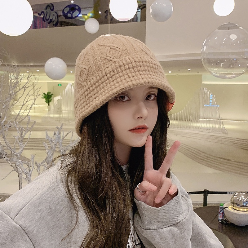 Mũ Len Tai Bèo Dày Dặn Chống Lạnh Thời Trang Thu Đông Hàn Quốc