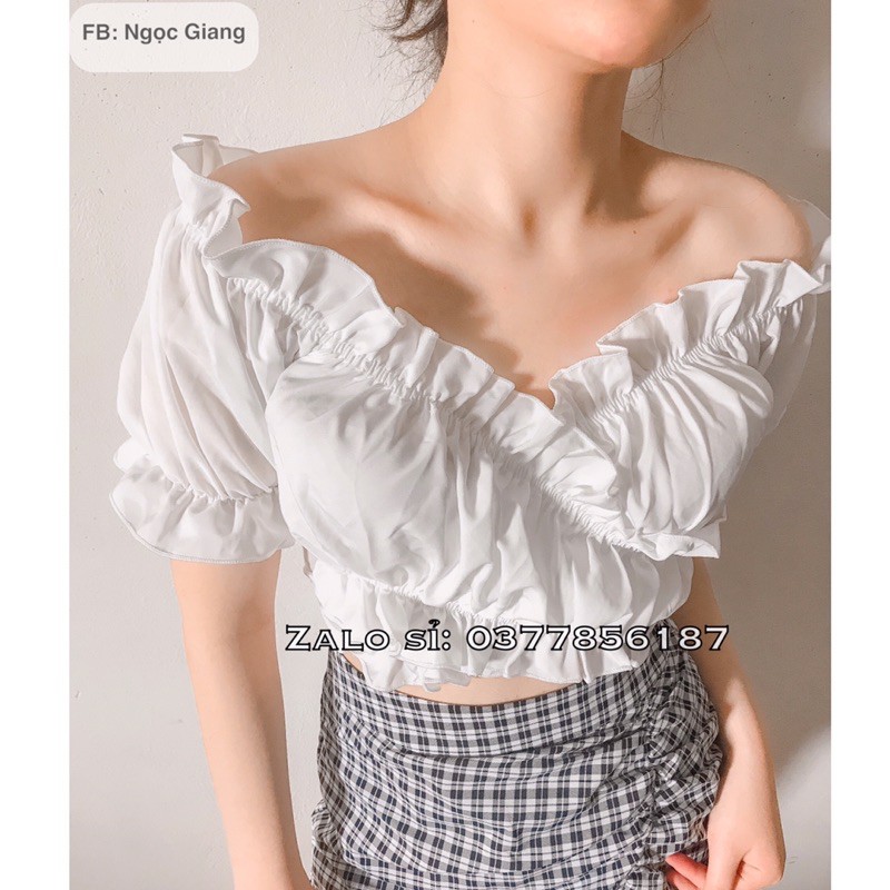 (Ảnh Thật) Áo Bánh Bèo Nữ Có Nơ Buộc Eo Xinh Xắn | BigBuy360 - bigbuy360.vn