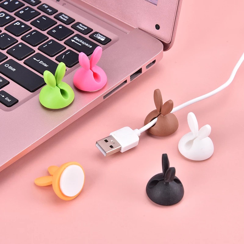Kẹp Cố Định Dây Cáp Hình Tai Thỏ Dễ Thương