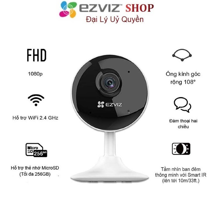 Camera WiFi Ezviz C1C B 1080P/ 720P chuẩn nén H265 - Chính Hãng