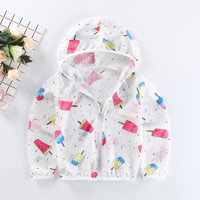 Áo khoác nhẹ, áo chống nắng, hoạ tiết xinh xắn