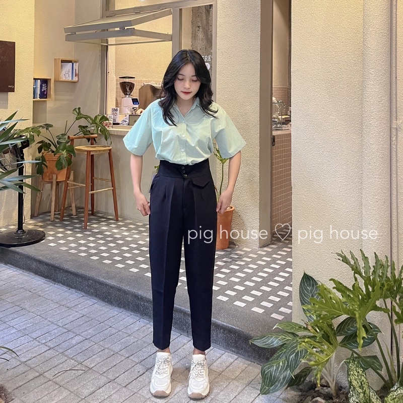 Quần tây 3 nút chất dày dặn form xinh ( Ảnh thật )