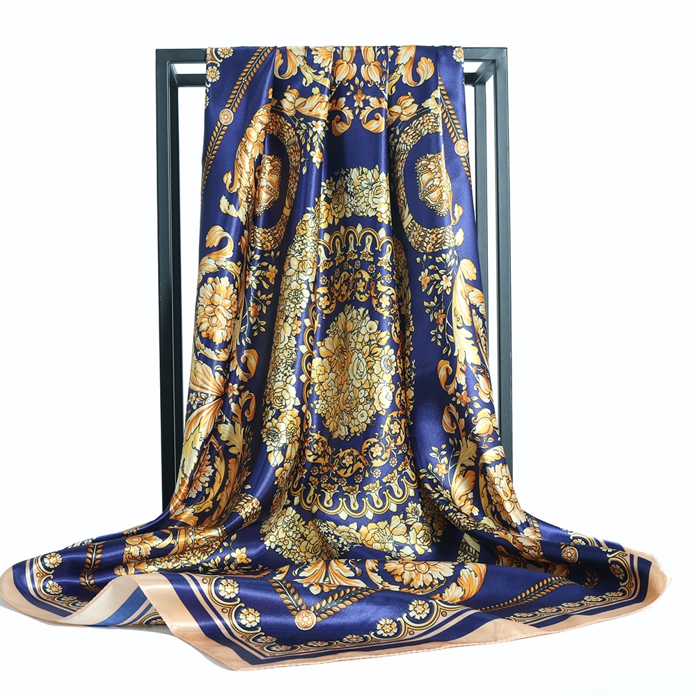 Khăn choàng WJ1003-126 chất liệu satin kích thước 90cm (35.4x35.4inch) thời trang dành cho bạn nữ