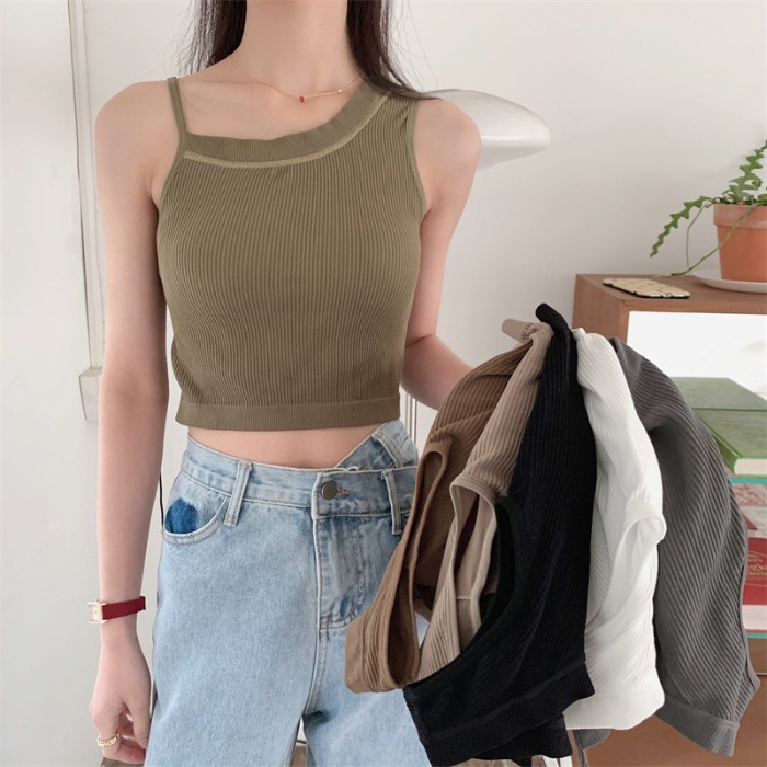 061829 Áo Ngực Dạng Ống Bất Đối Xứng Có Miếng Lót Cố Định