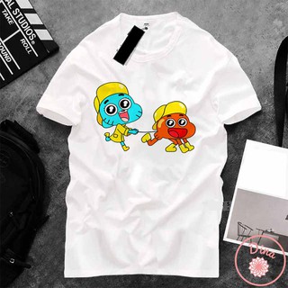 Áo thun Unisex Gumball và Darwin đi chơi Cotton Thun - Dẽ Thương