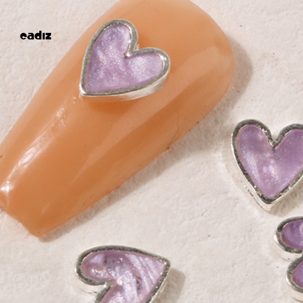 CADI 10Pcs Nail Charms 3D Love Heart Style DIY Nail Ornaments Exquisite Shape