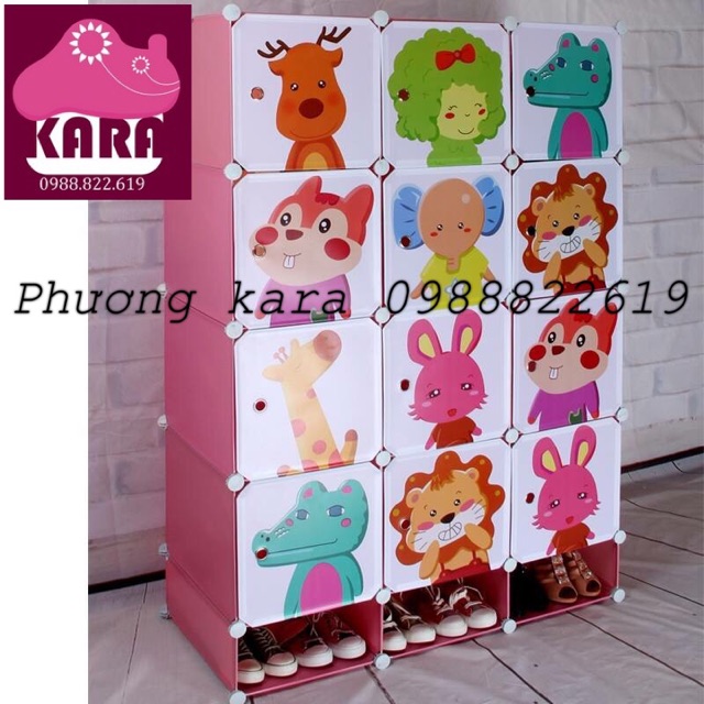 FREESHIP 99K TOÀN QUỐC_Tủ lắp ghép 12 ô kèm 3 ô giày