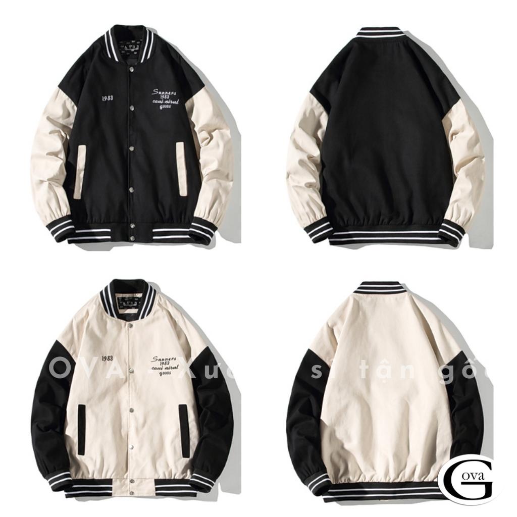 Áo Khoác Bomber 1983 Chất Dù 2 Lớp Nam Nữ Form Rộng Unisex, Áo Gió Chống Nắng Ulzzang GOVA