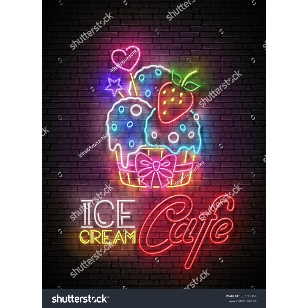 Tranh Dán Tường Tranh Trí Cho Quán Kem, Icream, Ốc Quế