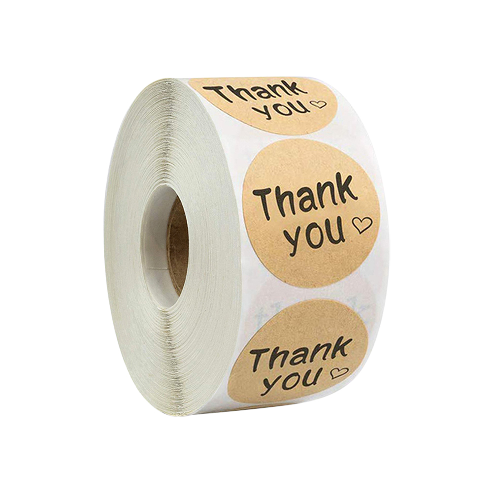 Bộ 500 miếng dán hình tròn in chữ Thank You độc đáo