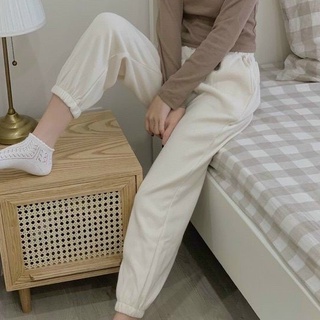 Quần jogger nữ chất len tăm trơn hàn quốc 3 màu freesize thời trang vimi c015