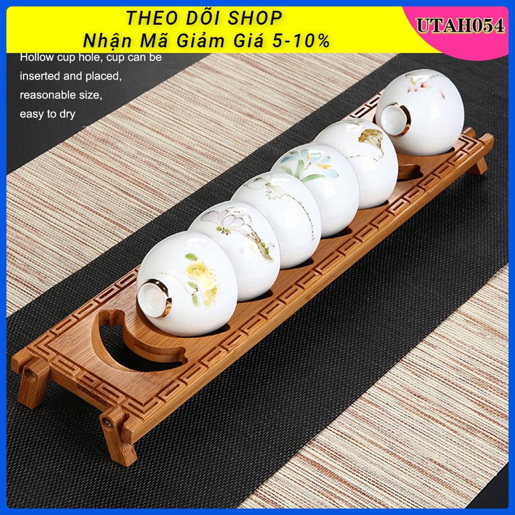 Hàng HOT Giá đỡ tách trà bằng tre【Utah054】